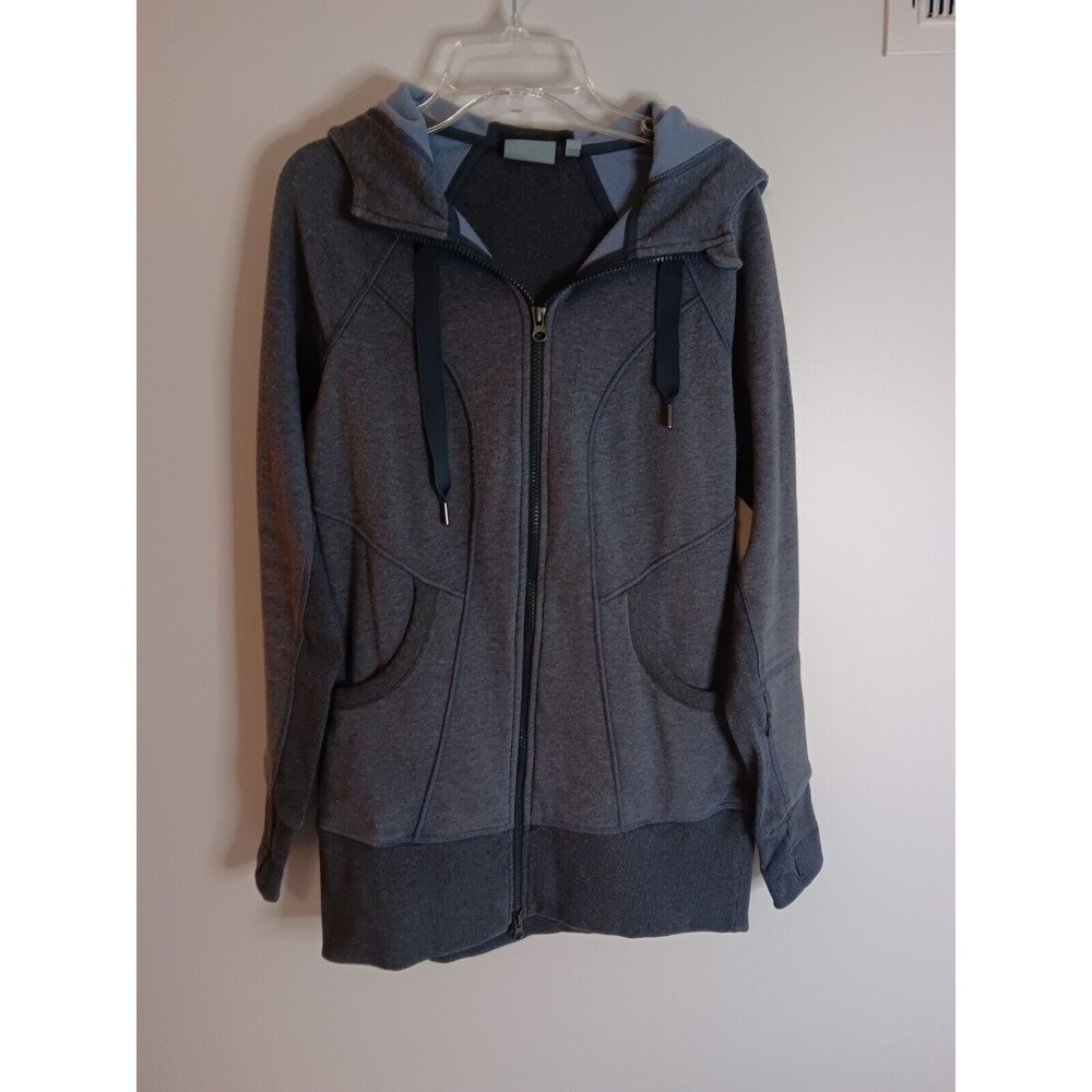 Athleta Jacket Womens XS Gray CYA Hope Stretch Full Zip Thumb Holes Athletic Run